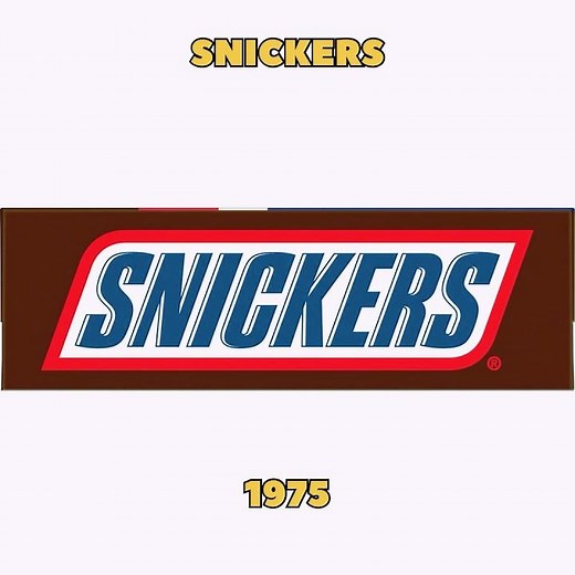 SNICKERS logo evolution 2005-1930