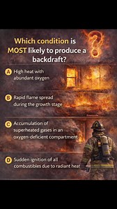 327K views · 1.1K reactions |  FIRE BEHAVIOR KNOWLEDGE  Which condition is MOST likely to produce a backdraft? The danger isn’t always the biggest flame or the fastest fire. Sometimes, the most dangerous fires are the quiet ones.  Read the conditions. 易 Think beyond what you see.  Fire behavior matters.  Drop your answer below. #firesafety #firefighter #FireAwareness #firefightertraining #FireEducation #FOE #firenuzzle | firenuzzle | Facebook