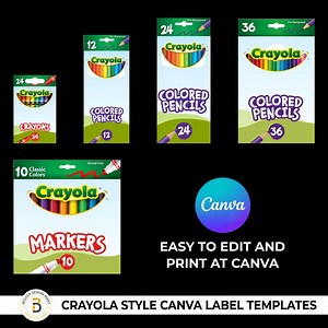 Crayon & Colored Pencil Box Templates: Back to School Canva Designs (digital Download) - Etsy