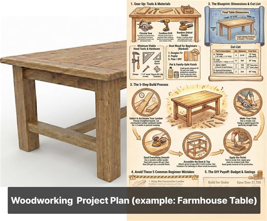 Plans de menuiserie pour débutants PDF - Table de ferme, établi, rangement, supports pour plantes et décoration | Options personnalisées - Etsy France