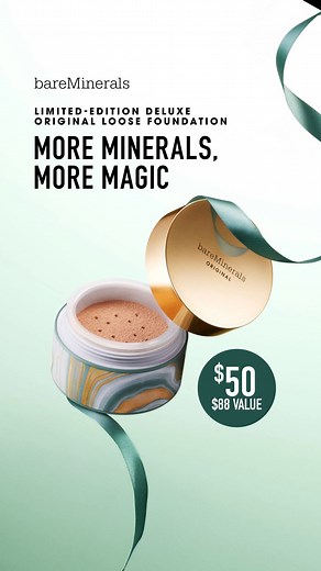 Our #1 foundation, now in a limited-edition, deluxe holiday size. Get lightweight, all-day coverage. | bareMinerals