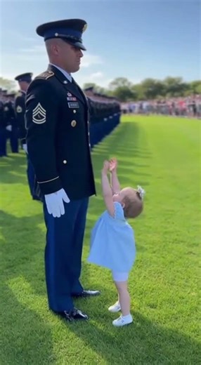 Toddler Walks Onto Military Field… What She Does Next Melts Hearts ❤️#shorts #military #soldier