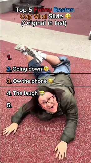 Top 5 funny boston cop viral slide 🛝 🤣 (Boston Cop’s Legendary Slide) 💀