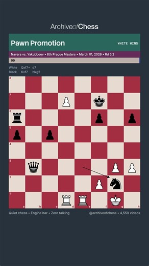 Navara Promotes a Pawn and Takes Over vs Yakubboev #chessshorts