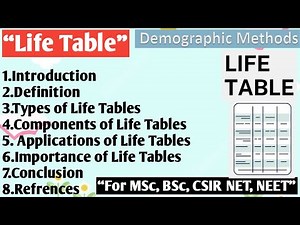 Life Table | Types of Life Tables | Components of Life Tables | Applications & Importance