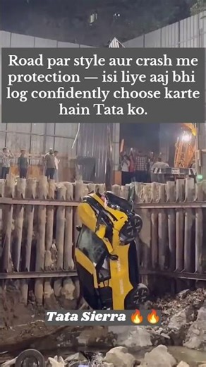 Tata Sierra 2026 Crash! 😱 Build Quality Test or Real Accident? 🔥 #shorts #tatasafety #automobile