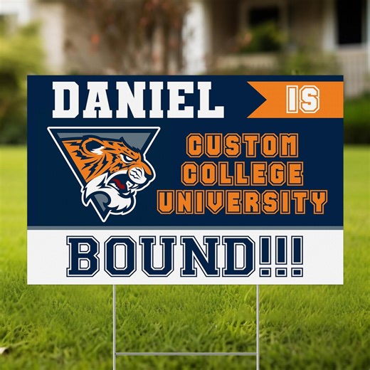 College Bound Yard Sign/college Logo Sign/custom College Yard Sign/university Bound Yard Sign/college Bound Sign OGR529 - Etsy