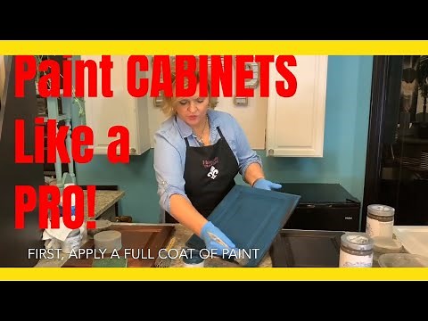 How to paint CABINETS like a PRO using ALL-IN-ONE Paint! No Sanding, No Waxing or Topcoats Needed