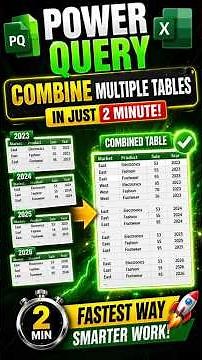 Combine Multiple Excel Tables in 2 Minutes Power Query Magic #exceltips #exceltutorial #exceltricks