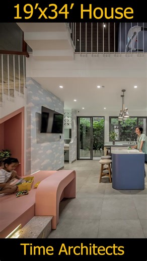 🏡 Grow Up House, Vietnam – A 19x34 ft Smart Home with Slide & Skylights! | Time Architects This 19 feet by 34 feet compact home in Vietnam, designed by Time Architects, redefines small-space living! 🏠✨ Built after COVID-19, the Grow Up House creates a safe and interactive environment for a family with four kids. 👨‍👩‍👧‍👦 🔹 Smart Design: Every floor is interconnected for easy movement and communication. 🔹 Space Planning: ✅ Ground Floor – Parking, Living, Kitchen & Dining 🍽️ ✅ First Floor 