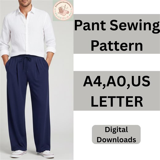 Daily Draft Pant Sewing Pattern | UNISEX Relaxed Trousers PDF |A0 A4 US Letter | Instant Download | Digital Pants Pattern With Instructions - Etsy