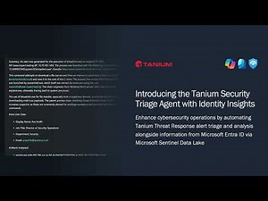 Demo: Tanium Security Triage Agent with Identity Insights