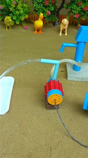 Mini hand pump project water with supply motor drinks elephant duck dog farm #waterpump #shorts #780