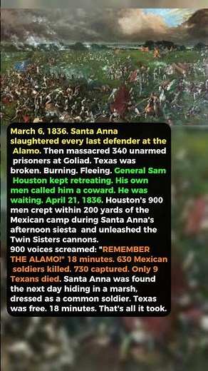 They Massacred the Alamo. 46 Days Later, Texas Made Them Pay — In 18 Minutes. #history #wwii