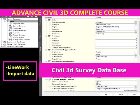 1.1A How to Create Survey Data Base in Civil 3d | Create Line Work and Import Points in Civil 3d