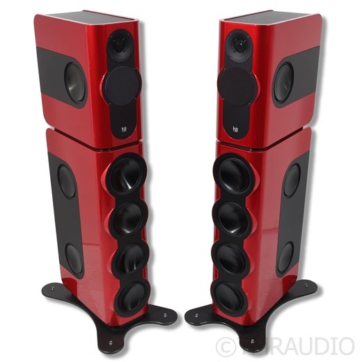 Kii Three BXT Wireless Active Floorstanding Speakers; Red Pair