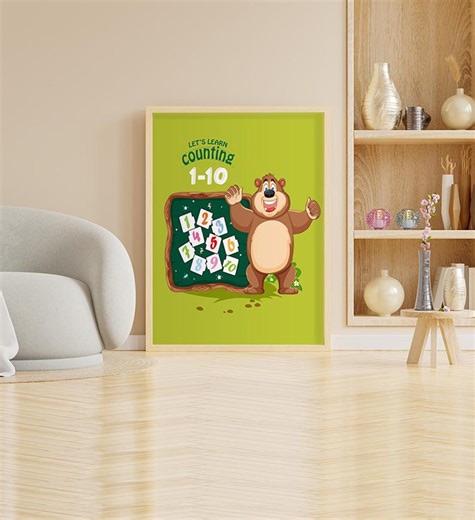 Number Chart Kids Wall Art Number Chart Learning Poster, Number Chart Educational Print, Preschool Number Chart Wall Art, Numbers Wall Decor - Etsy