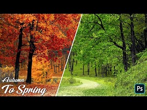 Turn Autumn into Spring season in Photoshop | Turn autumn trees in rich green color in photoshop