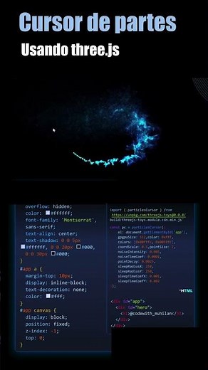 ✨ CURSOR INTERATIVO COM EFEITO DE PARTÍCULAS! 🚀 | Three js + CSS + JavaScript 🎨💻