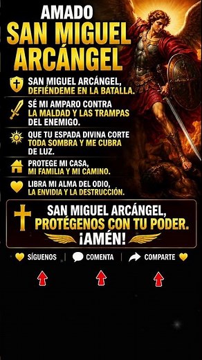 Poderosa Oración a San Miguel Arcángel ⚔️ Protección Contra Todo Mal #sanmiguelarcangel