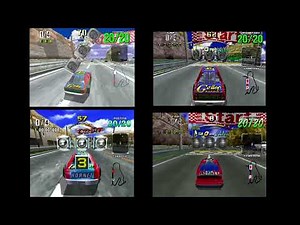 Retro Head to Head - Daytona USA - (Top left clockwise order) Model 2, Saturn, Jpn CCE, Dreamcast
