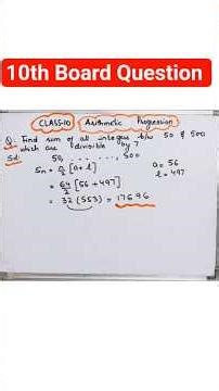 Find sum of all integers between 50 and 500 which are divisible by 7 #class10 #maths #ncert #shorts