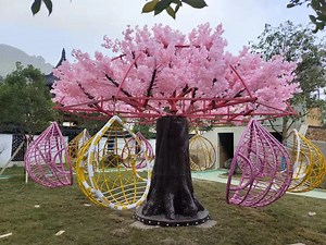 [Hot Item] New Sakura Tree Style Amusement Park Rides Rotation Unpowered Flying Chair