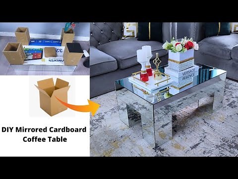 AMAZING DIY MIRRORED COFFEE TABLE USING CARDBOARD ~RECYCLING Cardboard crafts 2022.