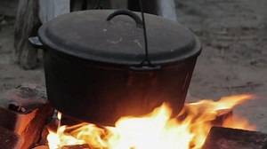 Cooking pot over the fire - Free Stock Video Footage | Coverr