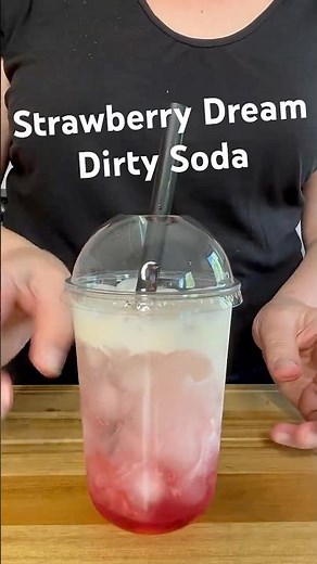 Strawberry Cream Dirty Soda 🍓🥤 #dirtysoda #shorts