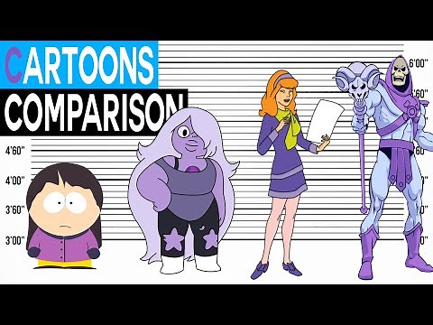 Purple Cartoon Character Size Comparison | Cartoon Character Heights