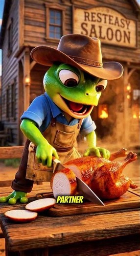 Cowboy Frog's Chicken Disaster (Gone Wrong) 😂 #shorts #cartoon # #animation