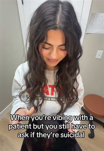 When you’re vibing with a patient but you still have to ask if they’re suicidal #medicalassistant #medical #healthcare #fyp #funny