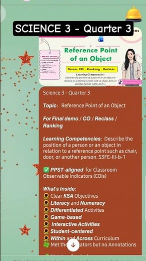 Science 3 - Quarter 3 | Reference Point of an Object | Matatag Curriculum