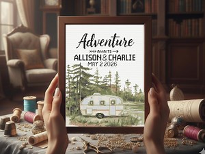 Wedding Cross Stitch Pattern | Adventure Awaits Cross Stitch Pattern | DIY Gift Cross Stitch Pattern, Instant PDF Download - Etsy UK