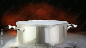 boiling water in a pan