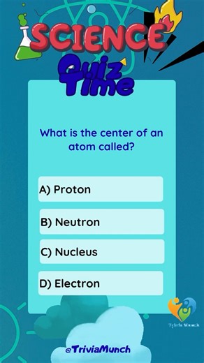 Science Quiz-What is the center of an atom called? #sciencetrivia #scienceknowledge #science