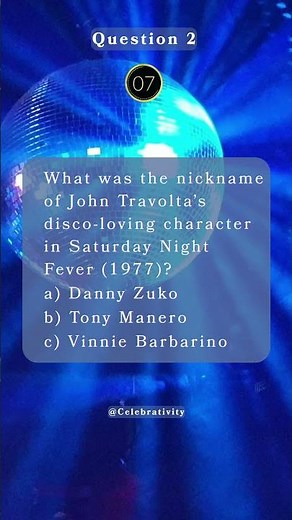 1970s Quiz #1 Question from our 10 Question Quiz (Disco-loving character)