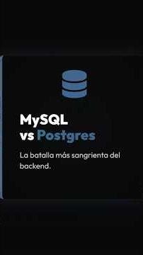 mysql VS posgres la batalla más fuerte del backend.#mysql #posgres #backend #desarrolloweb #bd