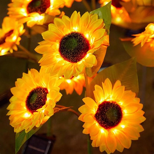 LED Solar Sunflower Garden Lights – Outdoor Waterproof Yard Decor, Automatic Night Lighting - Etsy