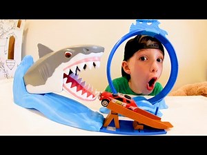 Father & Son PLAY SHARK LOOP LAUNCH RAMP! / Try To Get Eaten!?