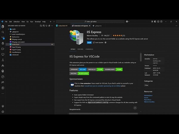 VSCode IIS Express Web Server Extension to Host Web Apps Localy in Seconds