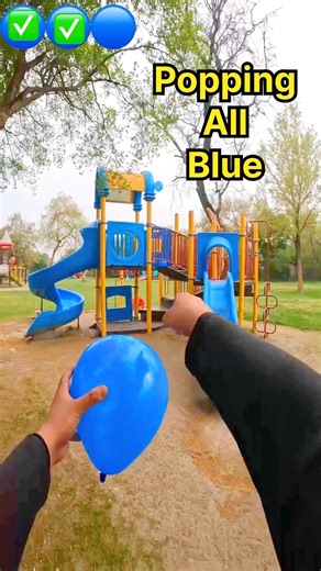 POV Parkour : Pop all Blue Obstacle Challenge at Playground 🔵😱🛝 #shorts #viral