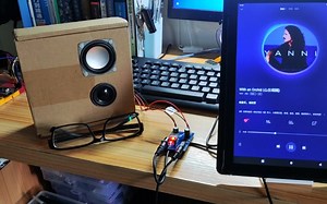 自制基于8002功放芯片的迷你音频功放模块综合测试实验效果演示。