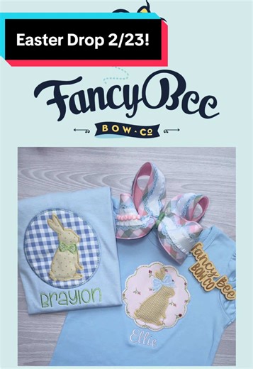 Easter Drop hopping your way next Monday 2/23! 🐰🌷 #easterbow #easterembroidery #matchingset #siblingset #momofboth