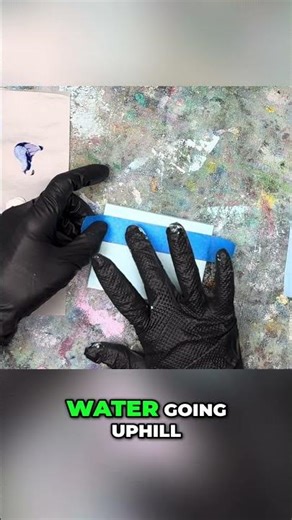 The trick to painting a perfect straight ocean line #acrylicpainting #paintingtutorial