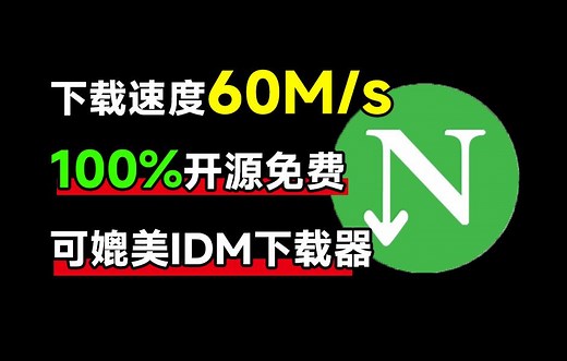 下载速度60M/s，直接跑满带宽！最新NDM中文绿色汉化版，内附详细安装使用教程，平替IDM下载器