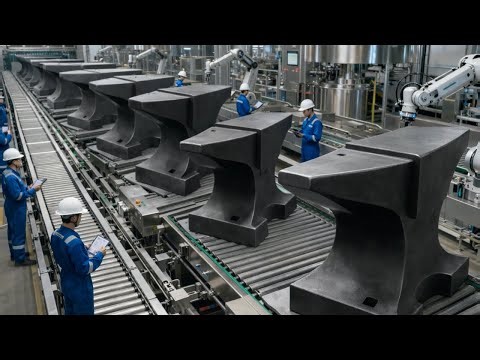 Inside a Giant Anvil Workshop: From Raw Metal to Monumental Forge (Full Process)