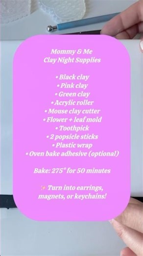 Mom + kid clay night 🐭 Make mouse earrings together! #momlife #claycraft #shorts