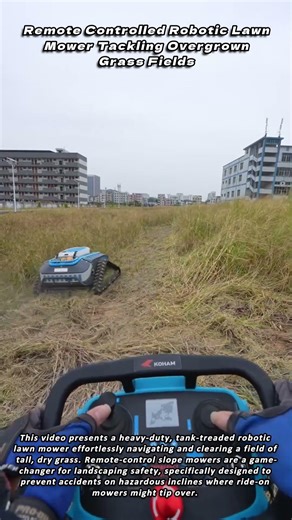 Remote Controlled Robotic Lawn Mower Tackling Overgrown Grass Fields